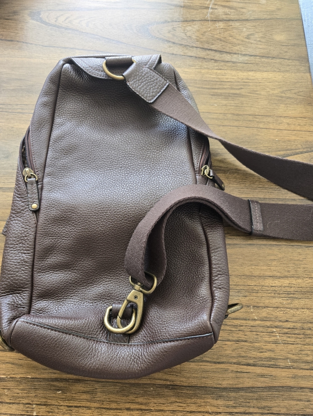 Dopp Brown Leather Sling Bag - Picture 7 of 7